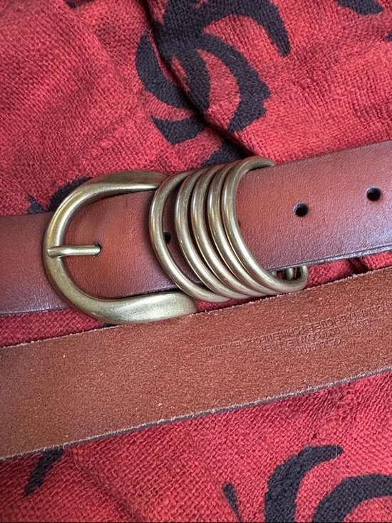 Anthropologie Multi Keeper Leather Belt in Cognac - Picture 9 of 12
